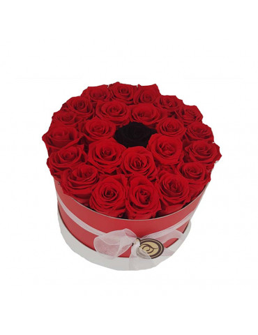25 Rose Stabilizzate - Flower Box Lussuoso